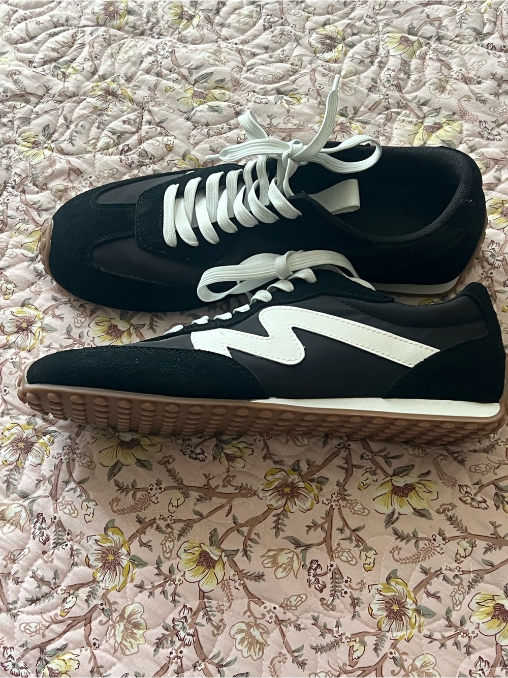 Black and White Retro Runner Sneakers